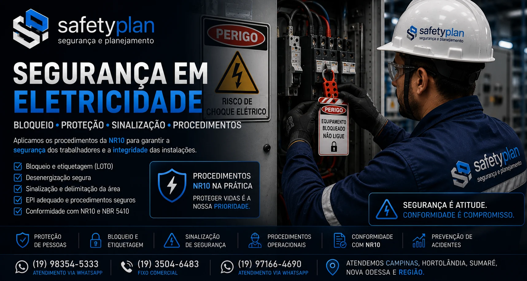 Bloqueio LOTO e procedimentos de segurança NR10