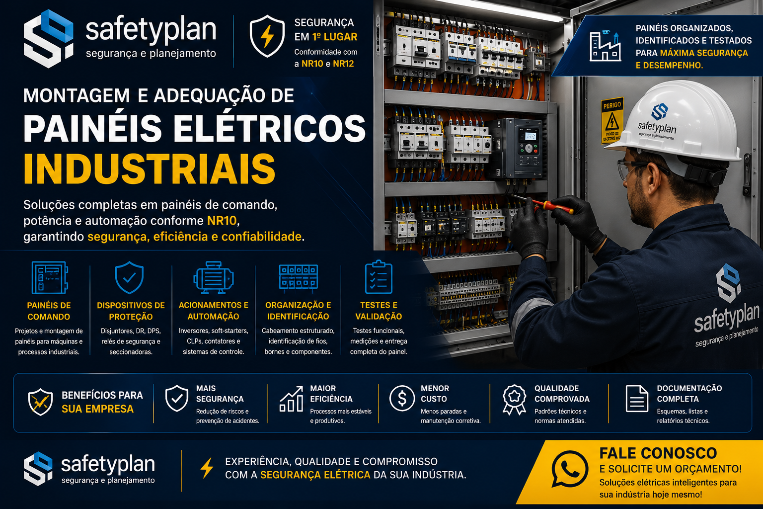 Montagem e adequação de painéis elétricos industriais
