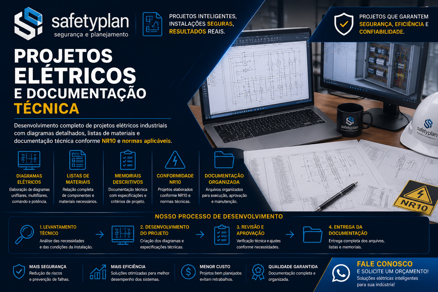 Projetos elétricos e documentação técnica