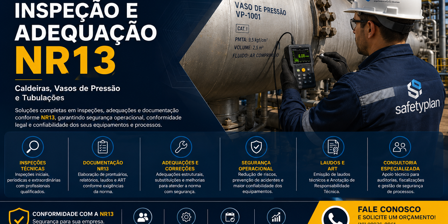 Serviços de inspeção e adequação NR13