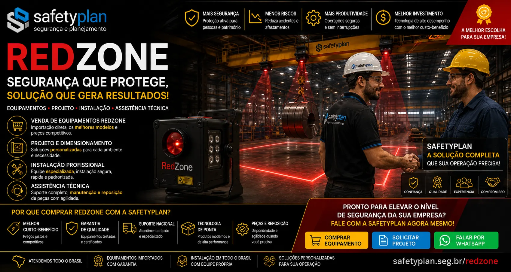 SafetyPlan venda projeto instalação e assistência técnica RedZone