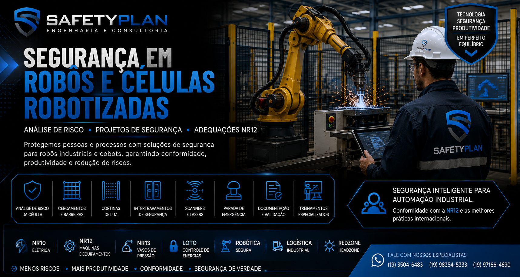 Segurança em robôs e células robotizadas em Atibaia