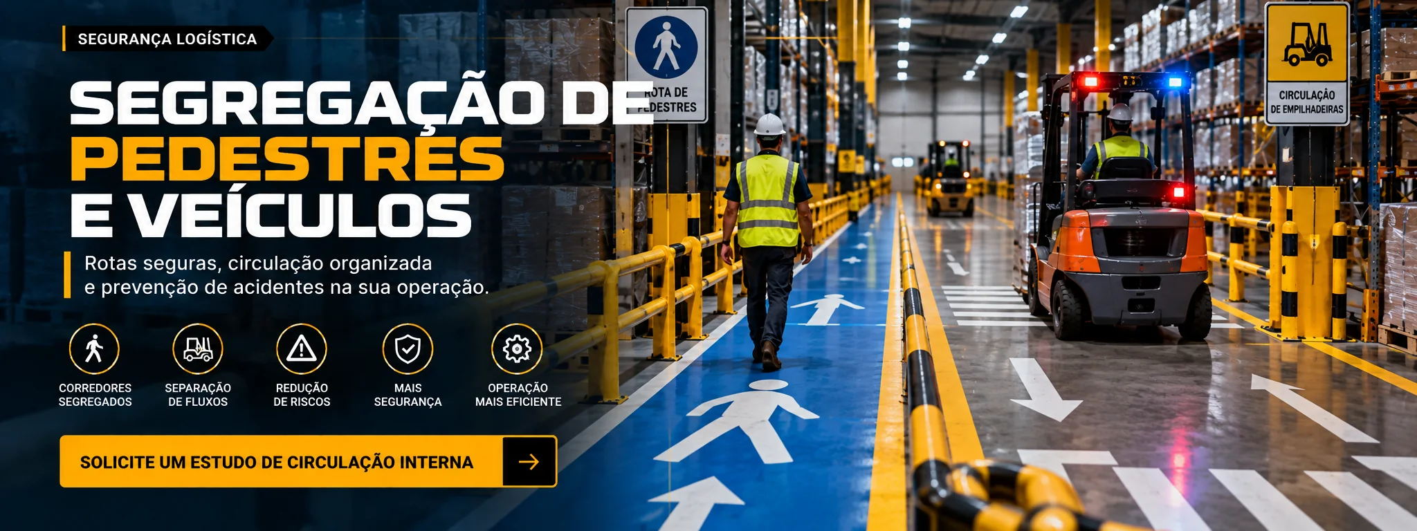 Segregação de pedestres e veículos