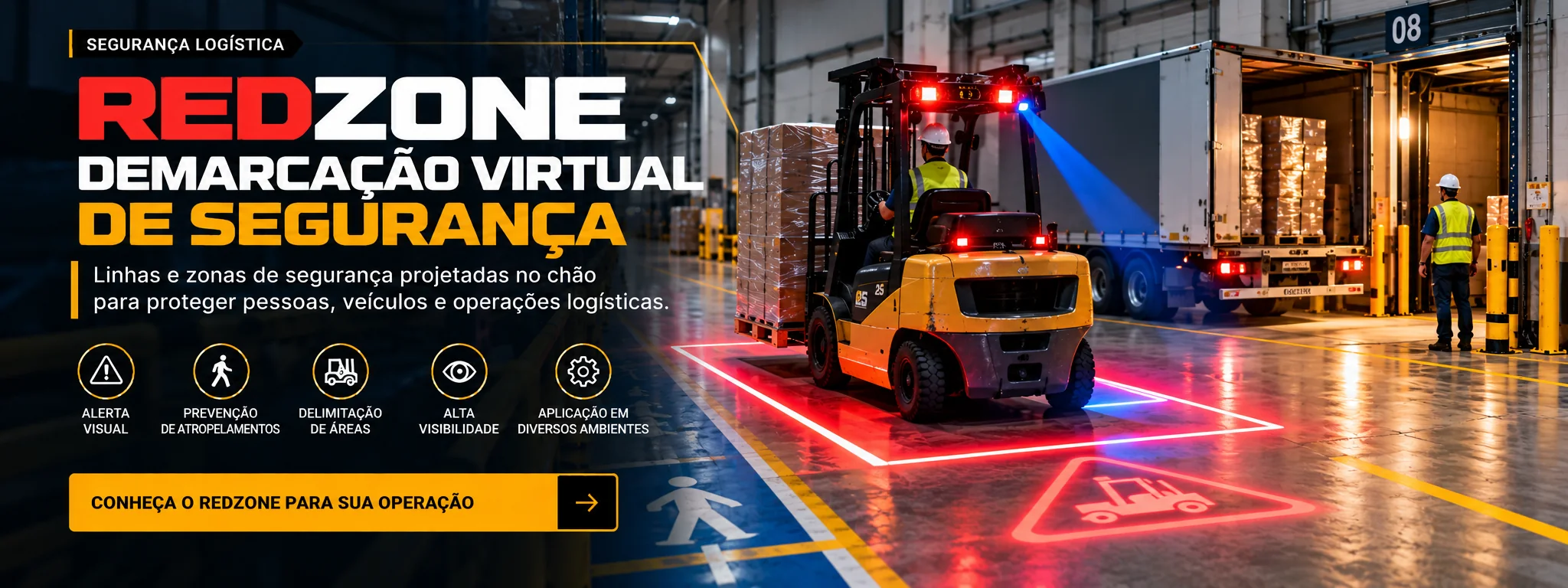 RedZone demarcação virtual de segurança