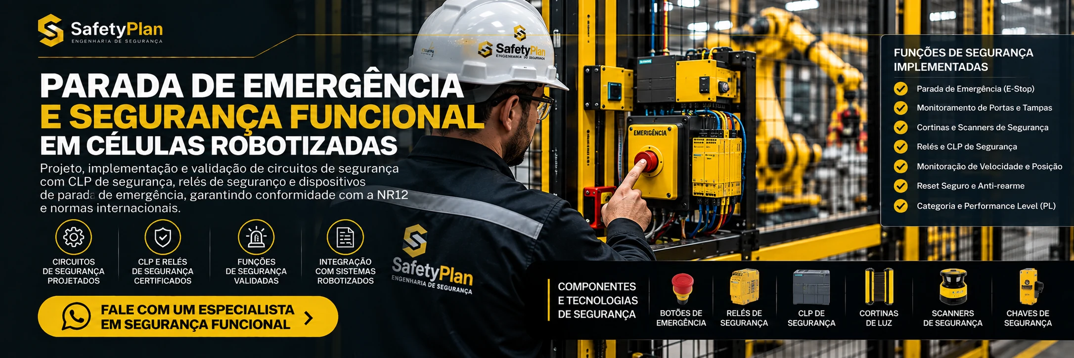 Parada de Emergência e Segurança Funcional em Campinas - SafetyPlan
