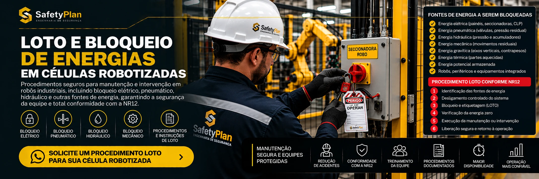 LOTO e Bloqueio de Energias em Células Robotizadas em Campinas - SafetyPlan