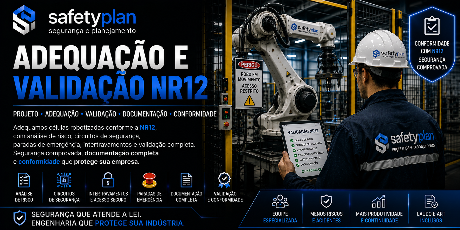 Adequação e validação NR12 de células robotizadas